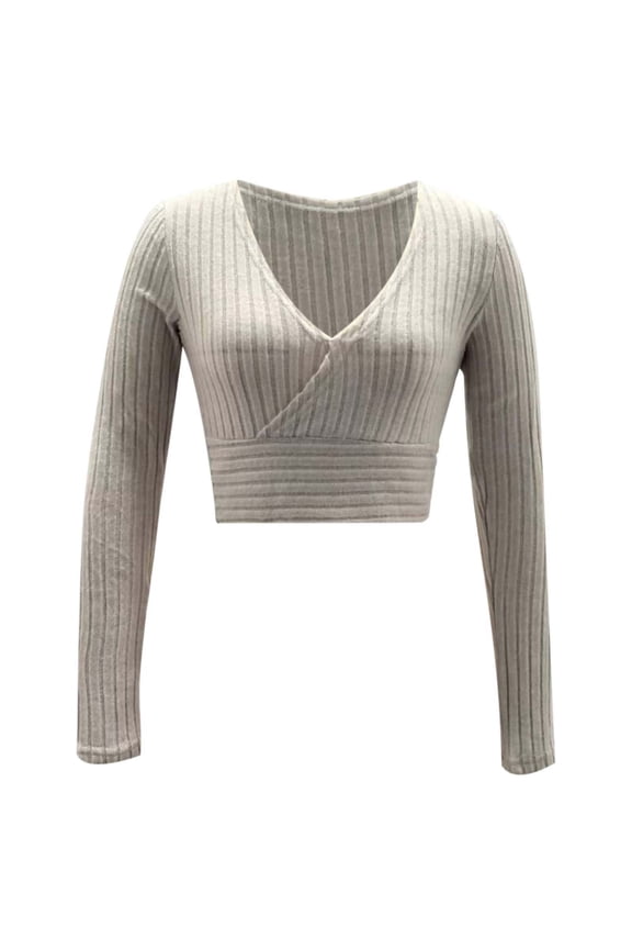 New Short Hottie Deep V Neck Slim Sexy Long Sleeves