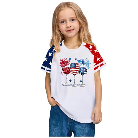 New Short Sleeve Shirts for Girls Toddler Kids Boys Fashion Cute Round Neck Print Short Sleeve T Shirts for Boys