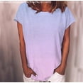 thumbnail image 1 of QLEICOM Women's Tee Shirts, Gradient Color Print Short Sleeve Crew Neck Tee Casual Loose Fit Summer Shirt Tops, Plus Size Gradient Loose Tops, Tees & Blouses for Women S-5XL, 1 of 4
