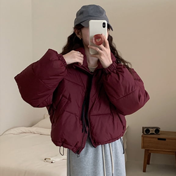 New Short Stand Collar Winter Thickened Bread Suit Olive Jacket Coats And Jackets Cropped Jacket Coats for Women Juniors Business Suit Thickened Jacket Women Canvas Jacket Women Winter Women Clothes