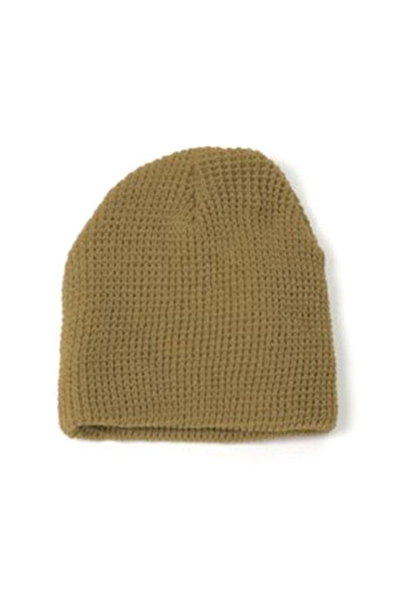 New Short Waffle Beanie , Brown