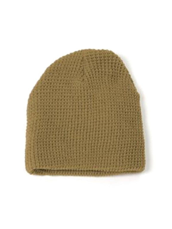 New Short Waffle Beanie , Brown