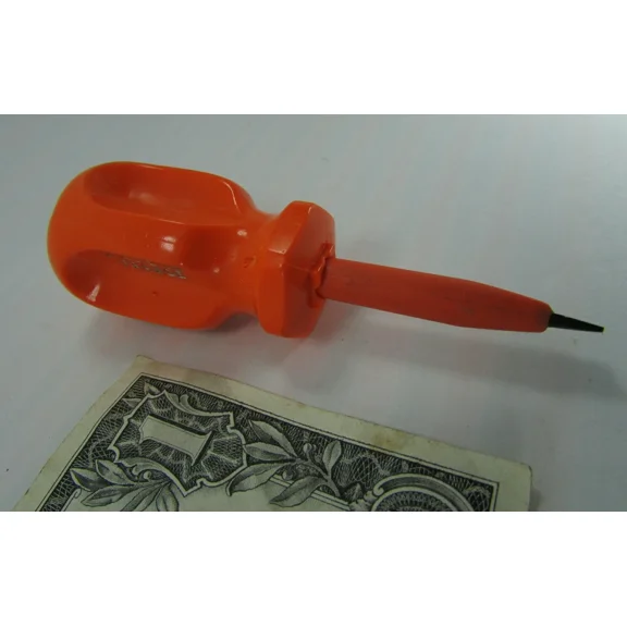 New Sibille 1/4" X 1-5/8" High Voltage Flat Screwdriver 1000V Electrician Stubby