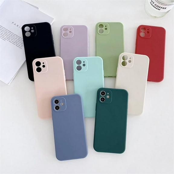 New Silicone Candy Color Phone Case For iPhone 11 12 13 Pro Max X XR XS 8 7 6s Plus SE 2020 Lens Protection Soft Back Cover