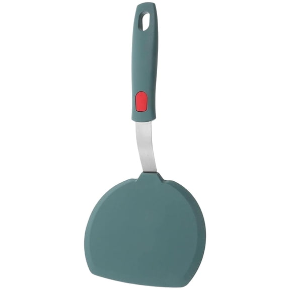 Ciozy New Silicone Pancake Spatula Turner for Cooking and Baking- 600F Heat Resistant Rubber Egg Spatulas (Green Round Spatula)