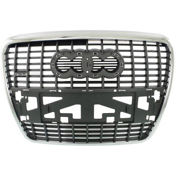 New Silver Black Grille Assembly Compatible With Audi A6 Quattro Avant 6 Cyl 3.2L A6 Base 6 Cyl 3.2L A6 Quattro Base 6 Cyl 3.2L 2005-2008 By AU1200131 4F0853651L1QP