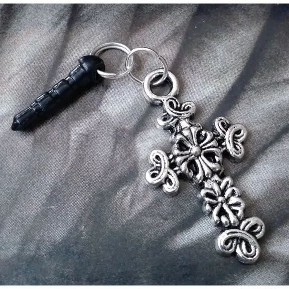 New Silver Christmas Cross Celtic Triskele Charm Cell Smart Phone Dust Plug