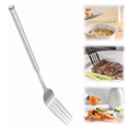 thumbnail image 1 of New Silver Extendable Fork Long Fork Prank 8.5in Expandable Telescoping Forks, Telescopic Stainless Steel Dinner Forks for Dinner Fruit Salad and Dessert, 1 of 8
