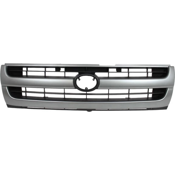 OEM Grade Silver Shell Grille Assembly Compatible with 1997-2000 Toyota Tacoma Base 2.4L (97-00) Base 2.7L (97-00) DLX 2.4L DLX 2.7L 3.4L SR5 (98-00) SR5 (98-00) 3.4L TO1200204