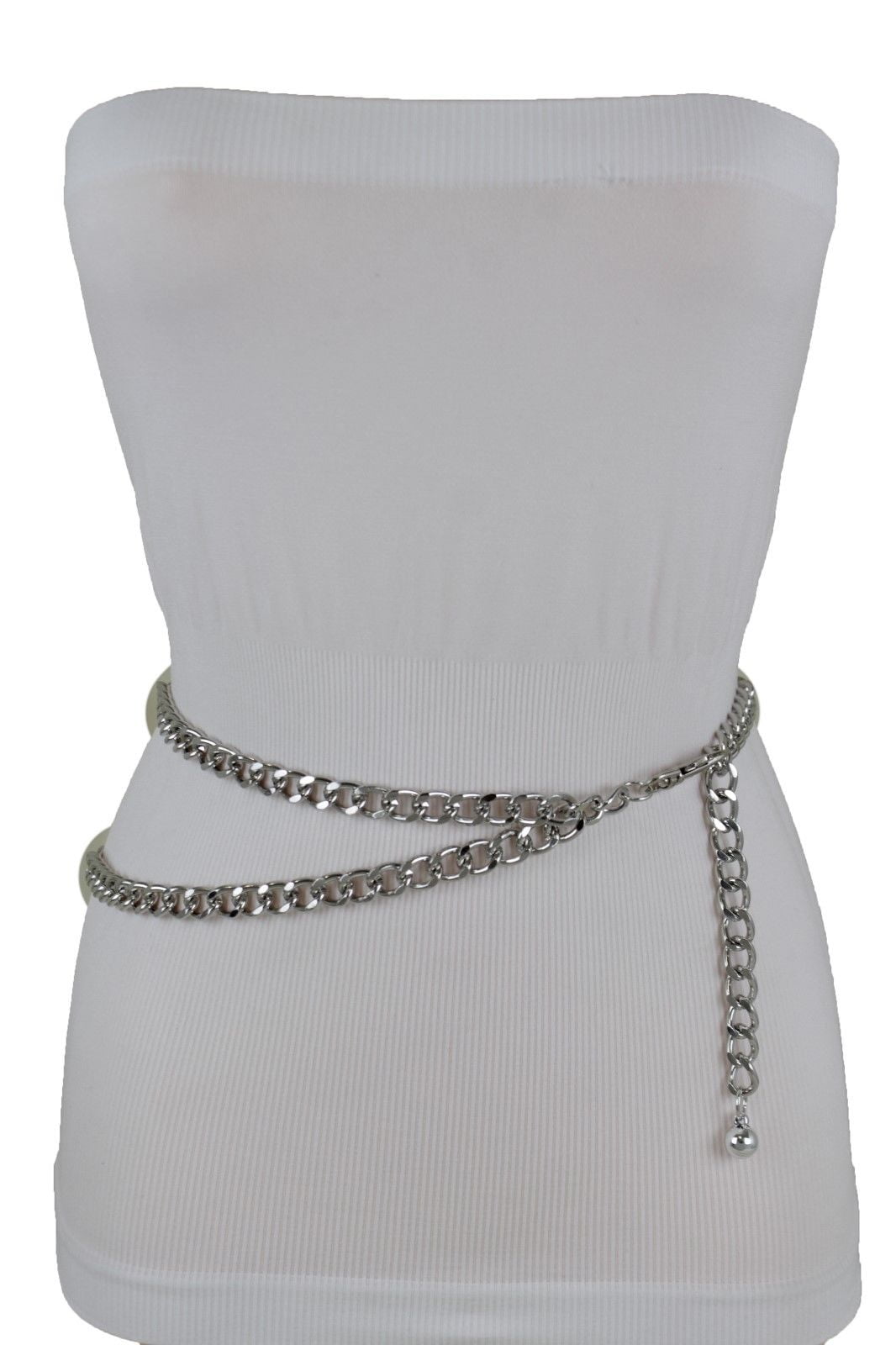 New Silver Women Belt Thick Metal Chunky Chain Link Side  display picture 3