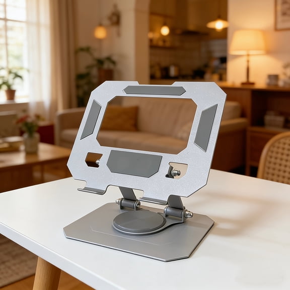 New Silvery Tablet Stand, Desktop Live Broadcast Mobile Phone Support Frame, 360 Rotating Base