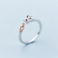 thumbnail image 1 of New Simple Cute Rabbit Bunny Creative Jewelry Sweet Animal Creative Exquisite Crystal Opening Rings, 1 of 3