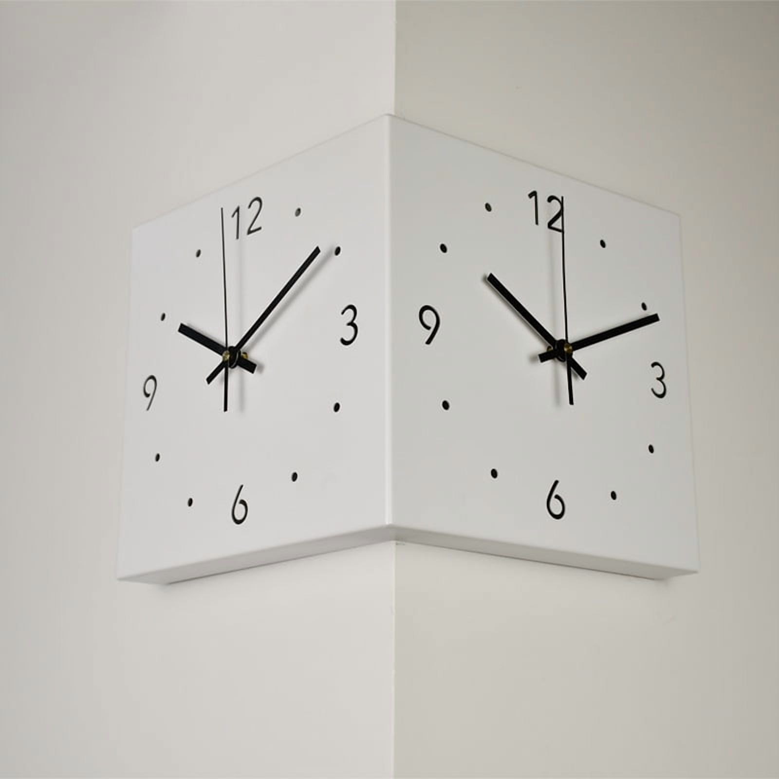 New Simple Fashion Stickers Wall Clocks Creative Positive Corner Clock ...