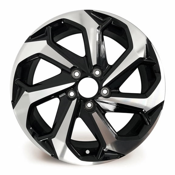 New Single 17 Inch 17x7.5 Premium Aluminum Alloy Wheel Rim Fits for Honda Accord 2016 2017 OEM Design, Machined Black OEM Design Replacement Rim