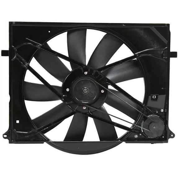 New Single Cooling Fan Assembly Compatible With Mercedes Benz S500 Base 8 Cyl 5.0L S55 AMG Base 8 Cyl 5.5L CL55 AMG Base 8 Cyl 5.5L 2000-2002 By MB3115113 2205000093