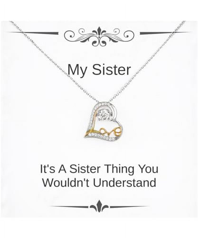 New Sister Gifts, It's A Sister Thing, Special Birthday Love Dancing Necklace Gifts Idea For Sisters, Sister Gifts From Sister, Sister jewelry, Sister necklace, Sister bracelet, Sister ring