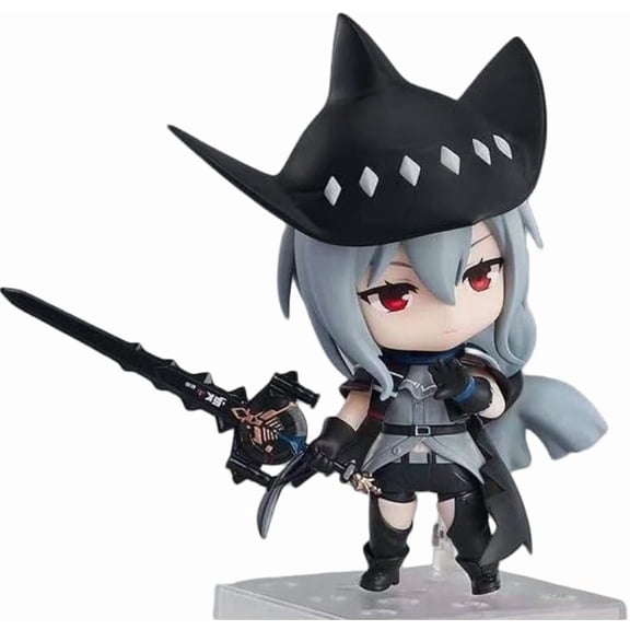 New Skadi Figure Q Version Movable Replacement Face Skadi Figurine 10cm/3.9inch Handmade PVC Anime Model Statue Collectible Craft Gift
