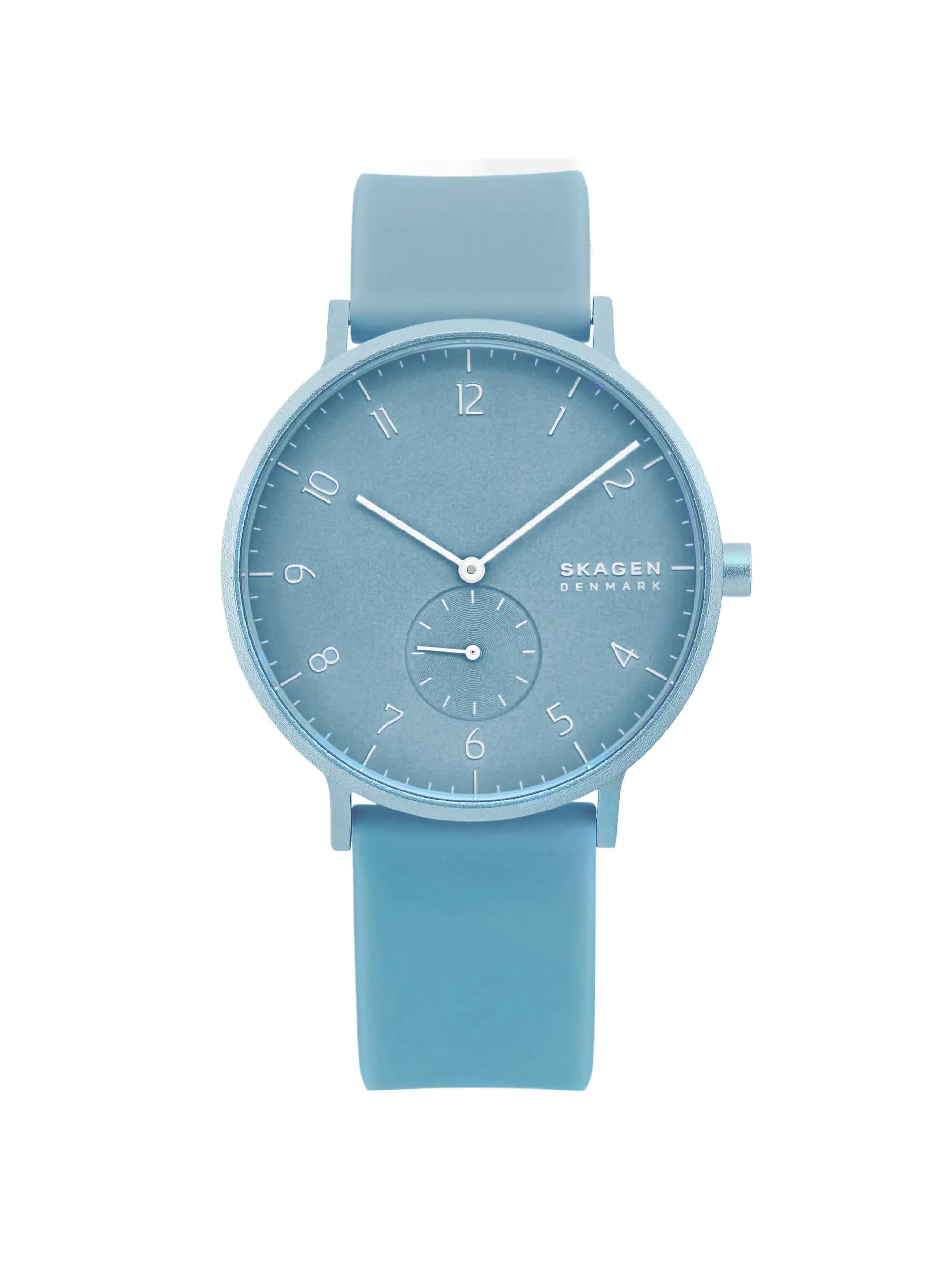 New Skagen Aaren Kulor 41mm Aluminum Blue Dial Silicone  display picture 2
