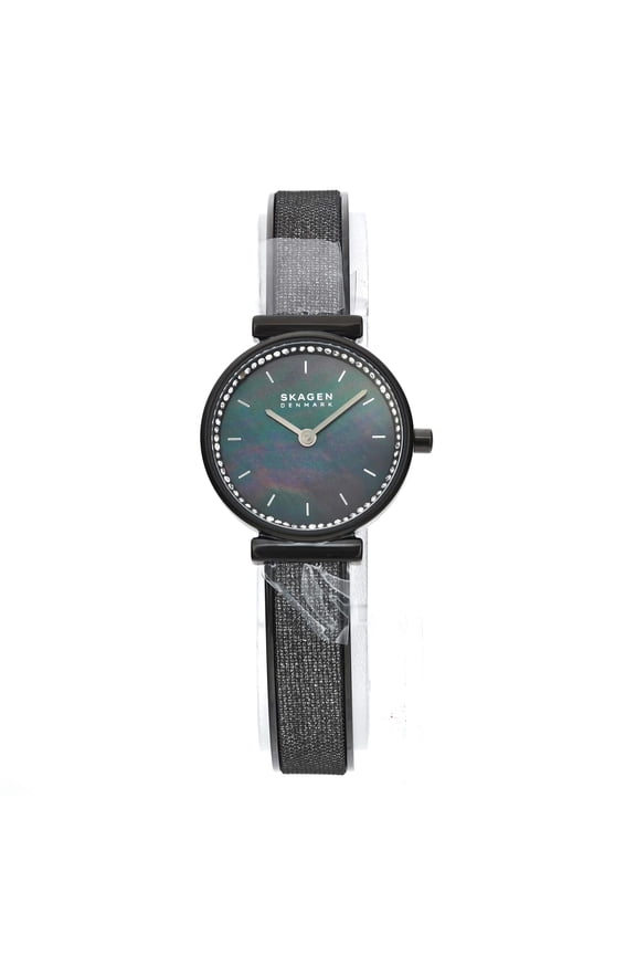 New Skagen Annelie Steel Crystal Black MOP Dial Bangle Ladies Watch SKW2792