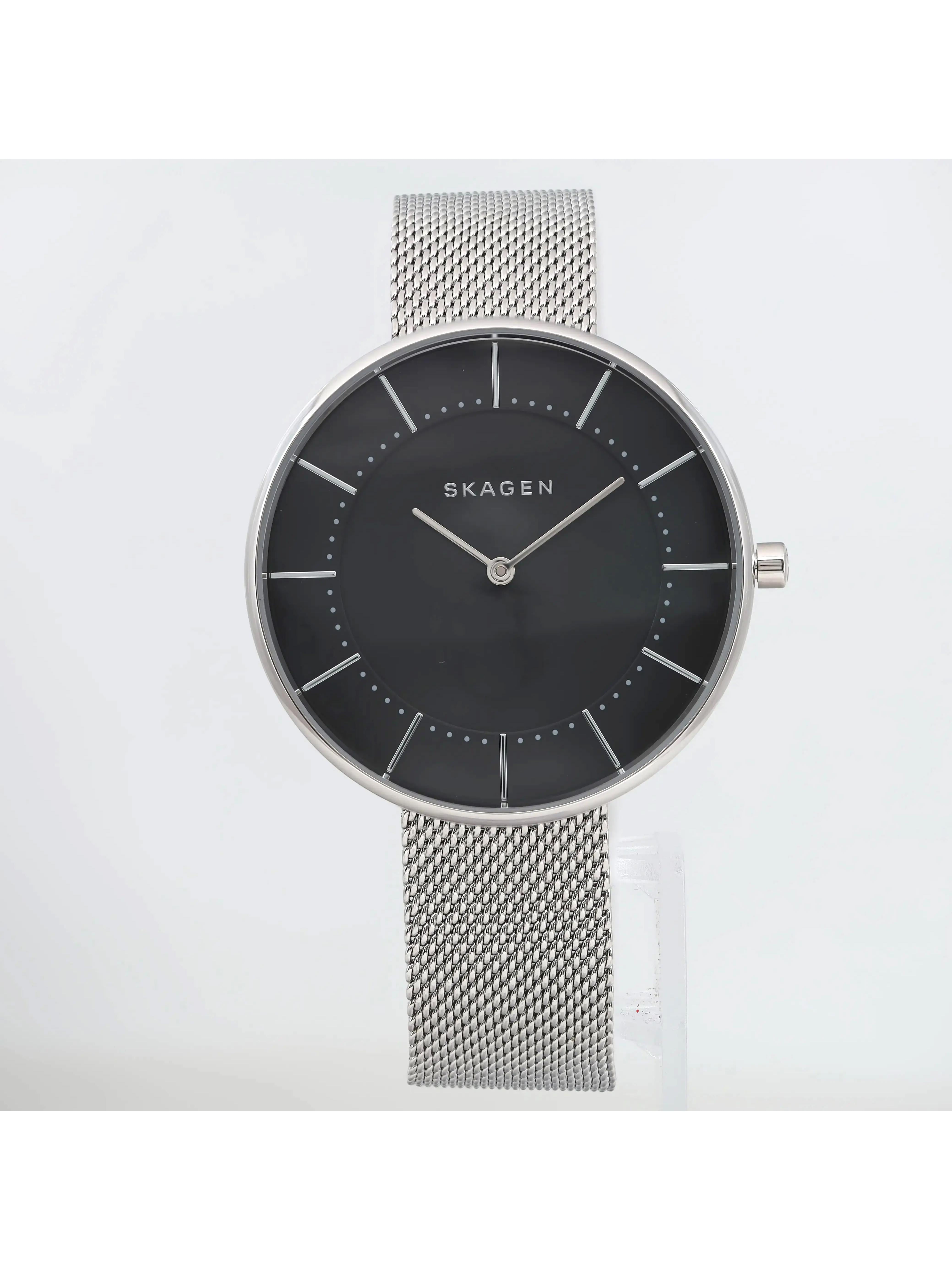 Skagen Black Mesh Strap Women\'s Watch Skagen Bronze Dial Grey Ion-plated Mesh Ladies Watch 456SMM1  main image 2