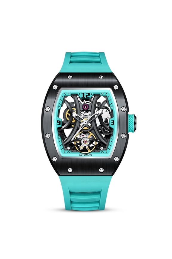 New Skeleton Men Mechanical Watch Fashion Luminous Automatic Movement Wristwatch Steel Case Clock