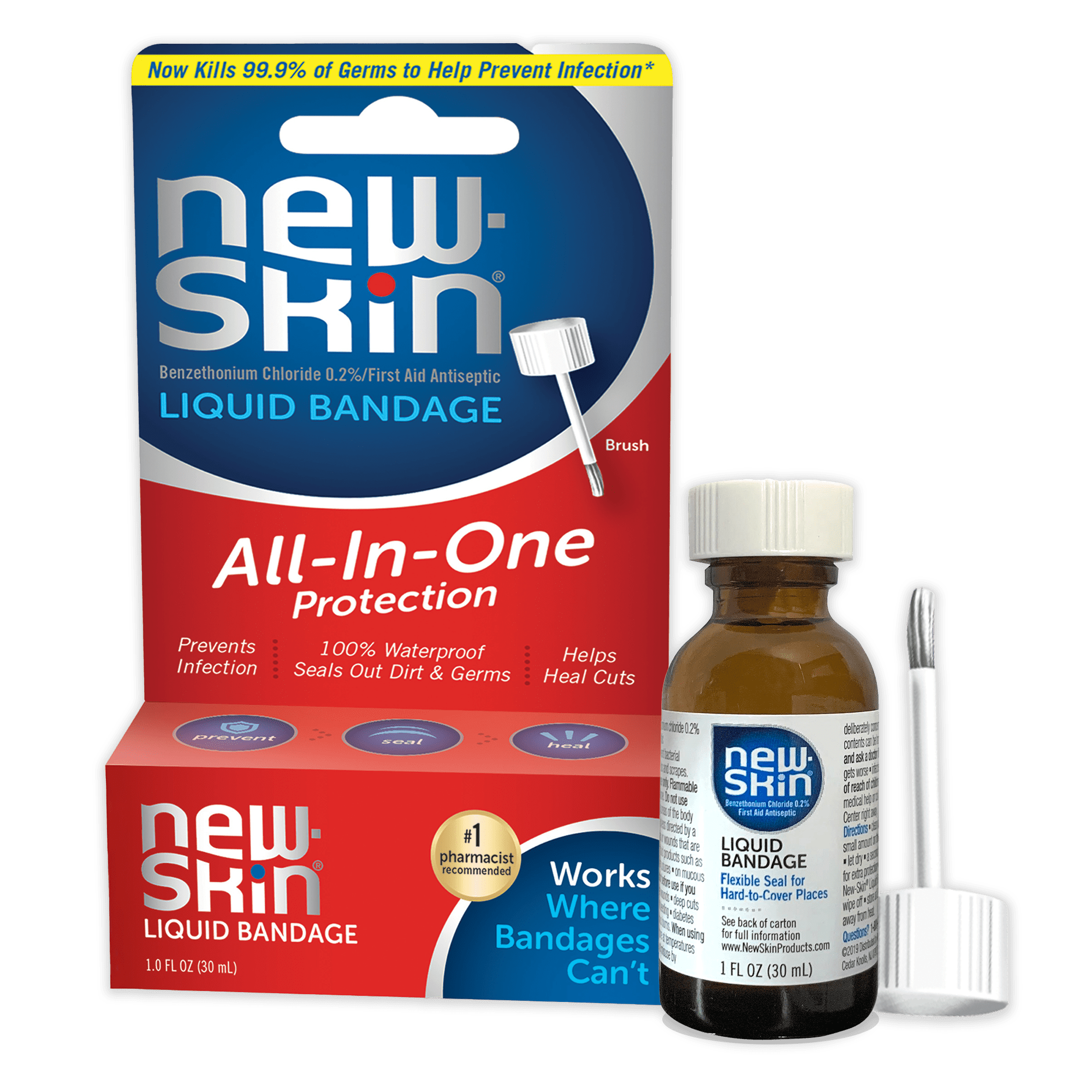 New-Skin Waterproof Liquid Bandage Brush, 1oz