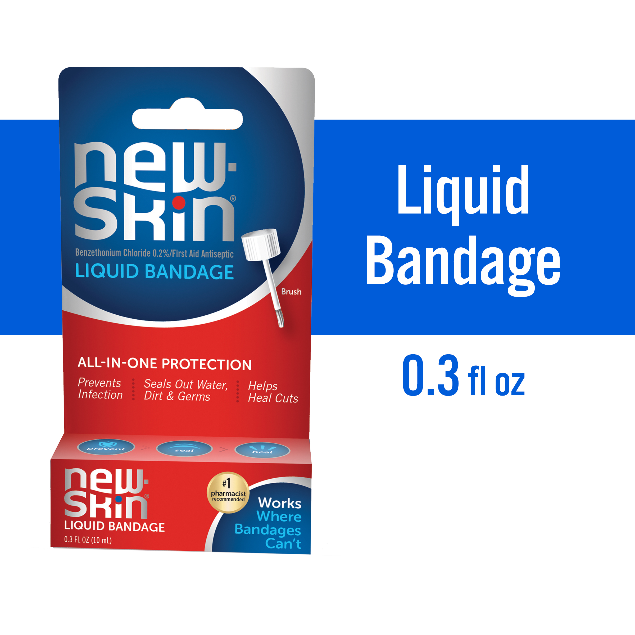 2 Pack NewSkin First Aid Antiseptic Liquid Bandage 1 fl oz (30 ml) Each