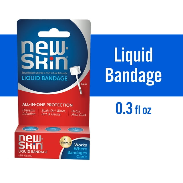 NewSkin Liquid Bandage, Waterproof Bandage for Scrapes and Minor Cuts