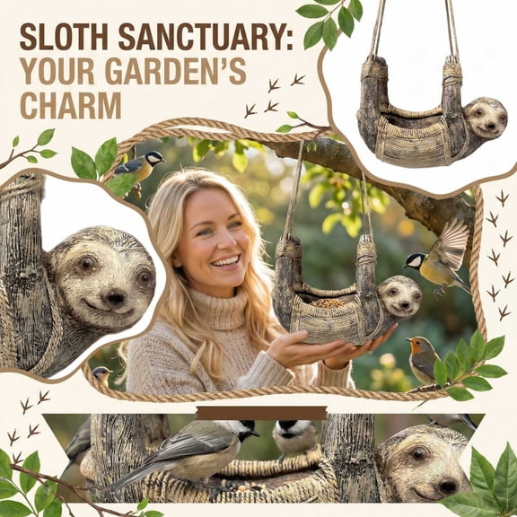 New! Sloth Hanging Planter Succulent Pots Fun Colorful Animal Flowerpots Hammock Design Indoor Outdoor Decor