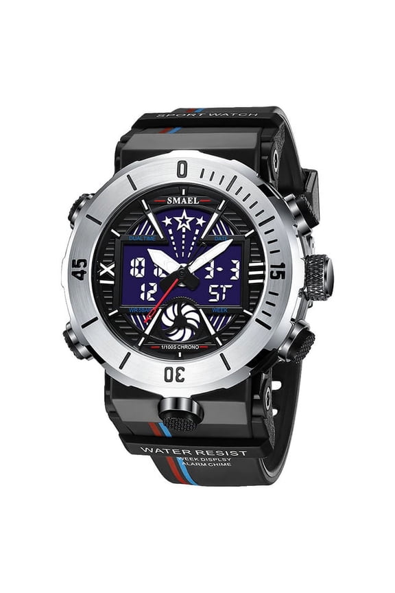 New Smael Dual Display Watch Military Quality Mens Sports Watches Digital Alarm 8051 Military Clock Shock Led Watch Waterproof - Quartz Wristwatches