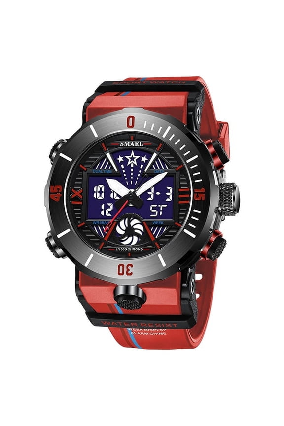 New Smael Dual Display Watch Military Quality Mens Sports Watches Digital Alarm 8051 Military Clock Shock Led Watch Waterproof - Quartz Wristwatches