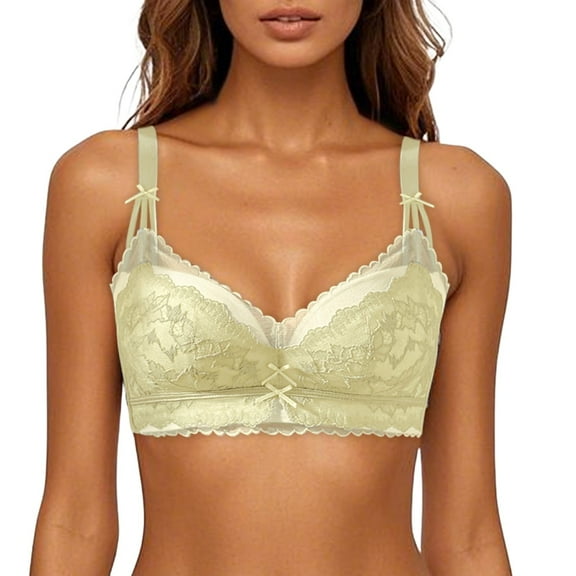 New Small Chest Push Up To Show Big Side Sagging Adjustment Type Contrast Color Lace Bra