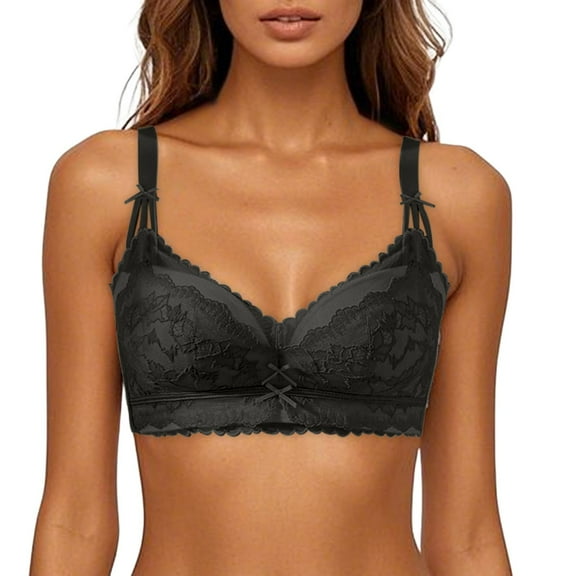 New Small Chest Push Up To Show Big Side Sagging Adjustment Type Contrast Color Lace Bra