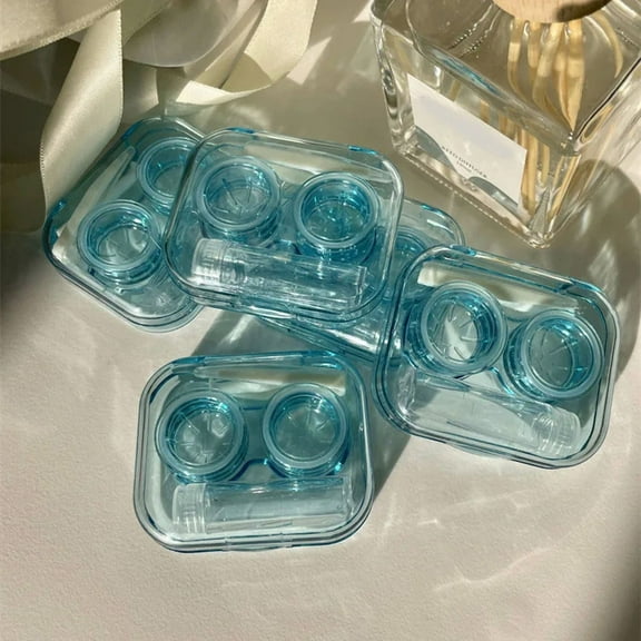 New Small Contact Lense Storage Box Contact Lens Case Portable Cute Transparent Cosmetic Contact Lense Box Colored
