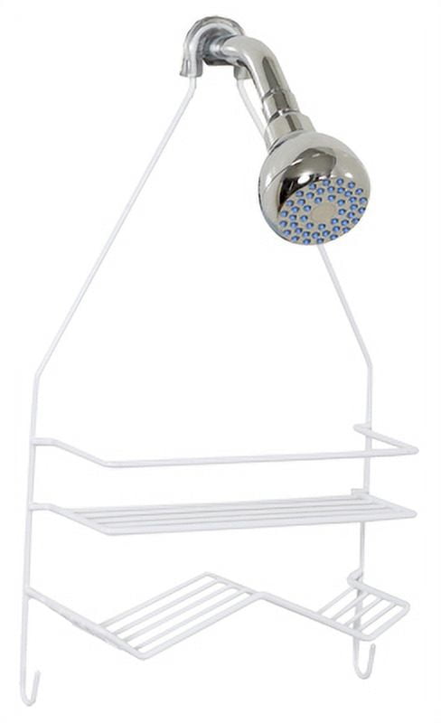 White shower best sale caddy with hook