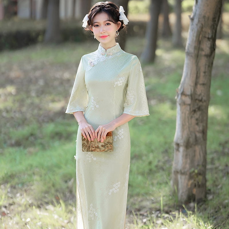 Black Ribbon-Panels High-Waist Cheongsam Mini Skirt