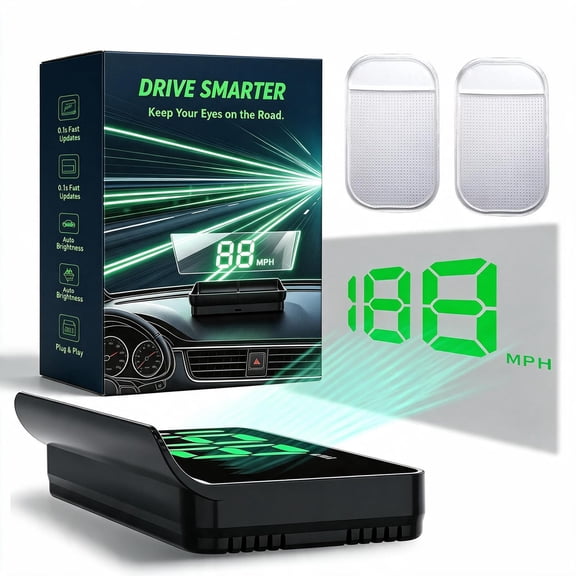 New Smart in Car Hud Co Pilot, Smart Hud Display Car Windshield, GPS Speedometer Bds Navigation, Heads up Real Time Speed 10hz Refresh Auto Brightness Large Mph Digits Satellite Positioning