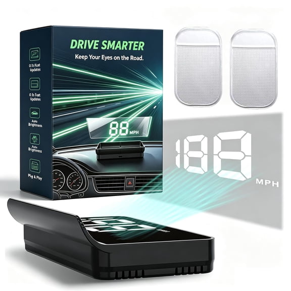 New Smart in Car Hud Co Pilot, Smart Hud Display Car Windshield, GPS Speedometer Bds Navigation, Heads up Real Time Speed 10hz Refresh Auto Brightness Large Mph Digits Satellite Positioning