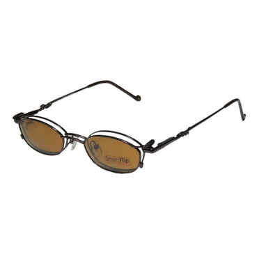 SMARTFLIP 412 EYEGLASS FRAME/EYEWEAR WITH SUNGLASS FLIP-ON SUNGLASS LENSES RETRO