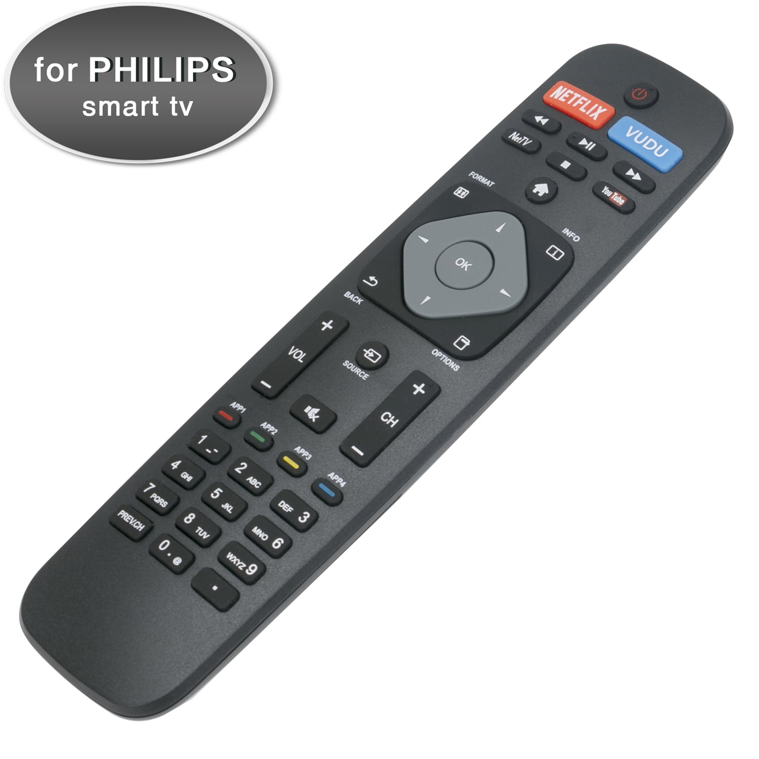Télécommande Philips Télécommande TV pour LCD LED 3D HD Smart Tv