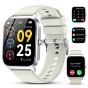 New Smart Watch Fits for Android and IPhone, 1.85 inch Fitness Tracker, Men Womens Smartwatch with Answer/Make Calls/Message Reminder/112+ Sports Modes, IP68 Waterproof, for Gift White