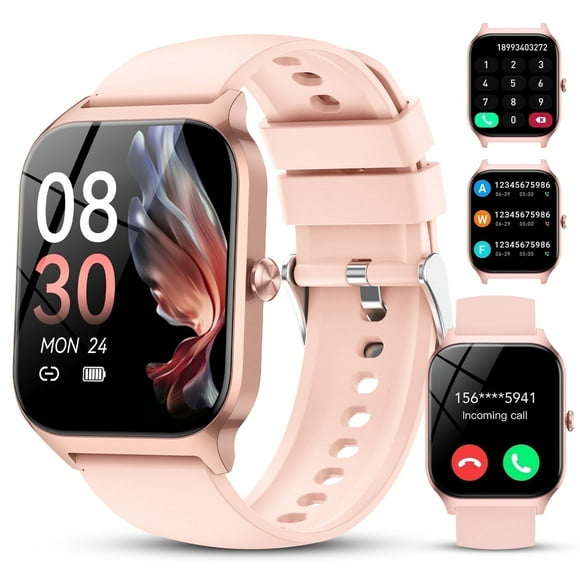 New Smart Watch Fits for Android and IPhone, 1.85 inch Fitness Tracker, Men Women's Smartwatch with Answer/Make Calls/Message Reminder/112+ Sports Modes, IP68 Waterproof, for Gift Pink