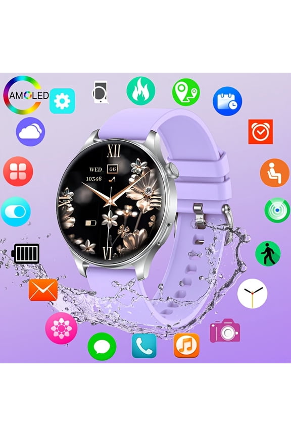 The New Smart Watch Features a 1.53-Inch AMOLED Color Display, Wireless Calling & Dialing, SMS Notifications, 100+ Sports Modes for Fitness Tracking, 130+ Watch Faces, Compatible with iOS & Android