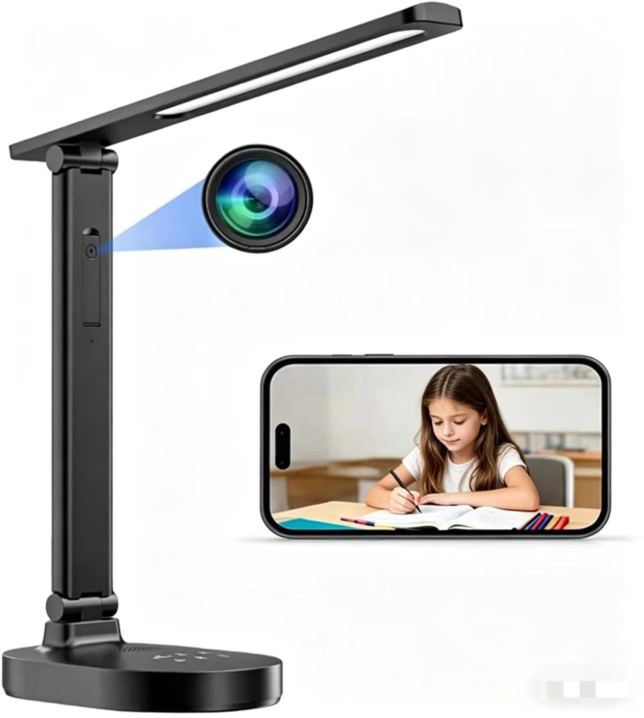 New  Smart WiFi Baby Monitor with Camera, Eye-Care Desk Lamp with 5 Brightness, Baby Monitors 2k HD, 2-Way Talk, 2.4 GHz Motion Detection Indoor Camera for Baby/Elderly/Pet