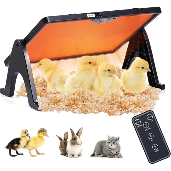 New Smart coop Heater with Remote Control, Built-in Adaptive Temperature Sensor, Adjustable Temperature, brooder Heating Panels with Timer and Lighting, brooder Panels to Keep Poultry Warm