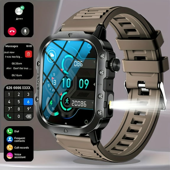 New Smartwatch (2.01-Inch Large Screen) with LED Flashlight | Outdoor Sports Watch & Fitness Tracker, Compatible with Android/iPhone | Halloween Edition, Unisex | Perfect Holiday/Workout Gift