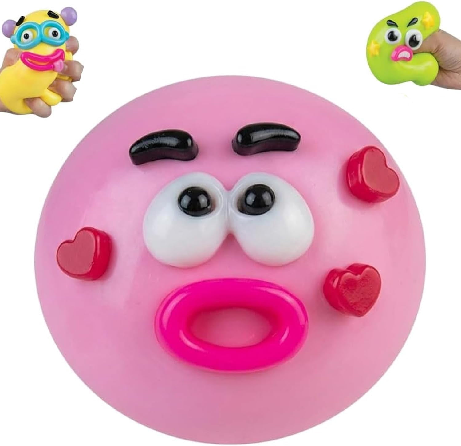 New Smushers Squishy, 2026 Upgraded Cute Easy Squeezy Funny Face Squishy Stress Balls, Stress Relief Desk Accessory for Adults