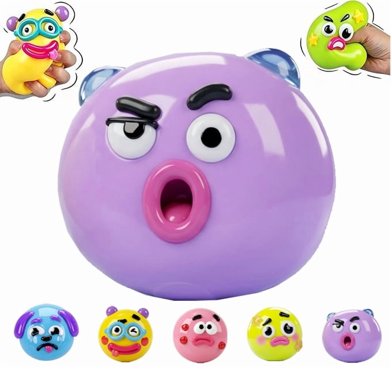 New Smushers Squishy, Curiosities Dog Face Swap Squishy, Soft Moldable Cute Slow Rise Squeeze Ball, Relaxing Sensory Fidget Fun Desk Accessory for Adults