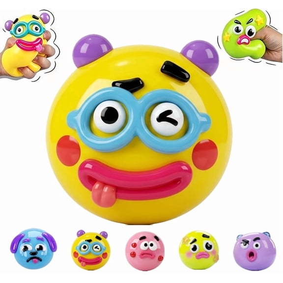 New Smushers Squishy, Curiosities Dog Face Swap Squishy, Soft Moldable Cute Slow Rise Squeeze Ball, Relaxing Sensory Fidget Fun Desk Accessory for Adults