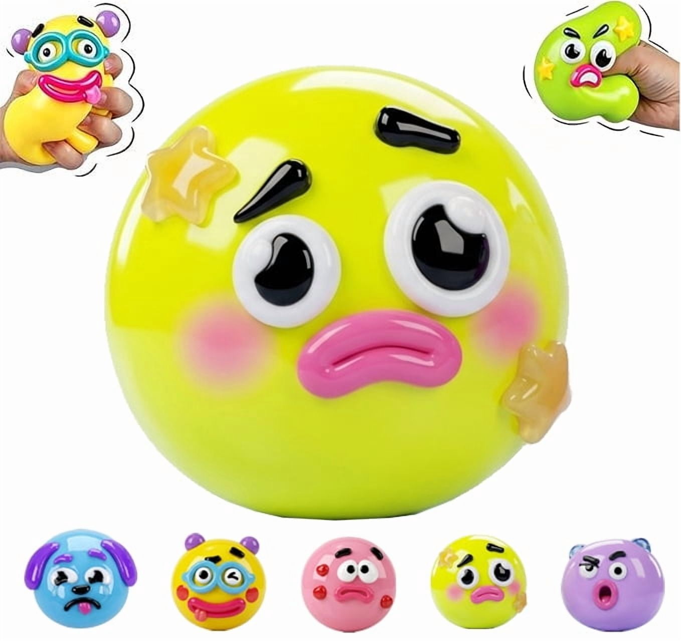 New Smushers Squishy, Curiosities Dog Face Swap Squishy, Soft Moldable Cute Slow Rise Squeeze Ball, Relaxing Sensory Fidget Fun Desk Accessory for Adults